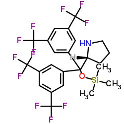 (R)-α,α-双[3,5-双(三氟甲基)苯基]-2-吡咯烷甲醇三甲基硅基醚 结构式