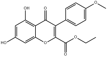 2-乙氧羰基-5,7-二羟基-4'-甲氧基异黄酮 结构式