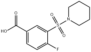 4-氟-3-(哌啶-1-磺酰基)苯甲酸 结构式