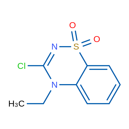 3-氯-4-乙基-4H-1,2,4-苯并噻二嗪-1,1-二氧化物 结构式