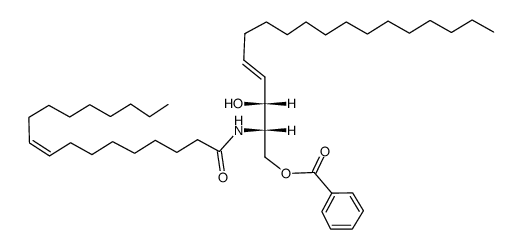 9-Octadecenamide, N-[1-[(benzoyloxy)methyl]-2-hydroxy-3-heptadecenyl]-, [R-[R*,S*-(E,Z)]]- (9CI) 结构式