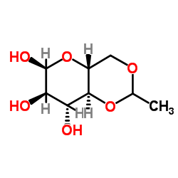 4,6-O-亚乙基-α-D-吡喃葡萄糖 结构式