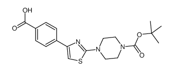 4-[2-(4-叔丁氧羰基哌嗪)噻唑]苯甲酸 结构式