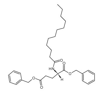 N-(1-氧代十二酰基)-L-谷氨酸二苄酯 结构式