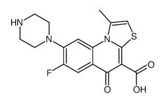 5H-Thiazolo(3,2-a)quinoline-4-carboxylic acid, 7-fluoro-1-methyl-5-oxo -8-(1-piperazinyl)-, hydrate (2:1) 结构式