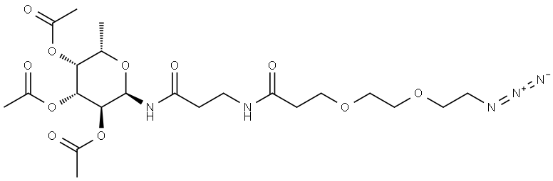 3-[[3-[2-(2-叠氮基乙氧基)乙氧基]-1-氧代丙基]氨基]-N-(2,3,4-三-O-乙酰基-6-脱氧-α-L-吡喃半乳糖基)丙酰胺 结构式