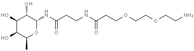 3-[2-(2-氨基乙氧基)乙氧基]-N-[3-[(6-脱氧-α-L-吡喃半乳糖基)氨基]-3-氧代丙基]丙酰胺 结构式