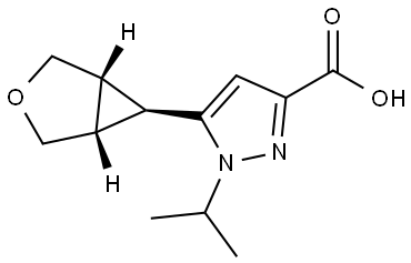 1-(1-甲基乙基)-5-(1α,5α,6α)-3-氧杂双环[3.1.0]己-6-基-1H-吡唑-3-羧酸 结构式