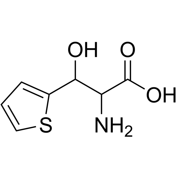 DL-β-(2-噻吩基)丝氨酸 结构式