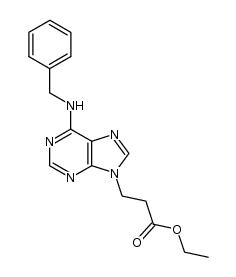 9H-Purine-9-propanoic acid, 6-[(phenylmethyl)amino]-, ethyl ester 结构式