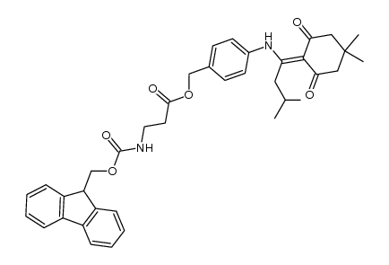 β-Alanine, N-[(9H-fluoren-9-ylmethoxy)carbonyl]-, [4-[[1-(4,4-dimethyl-2,6-dioxocyclohexylidene)-3-methylbutyl]amino]phenyl]methyl ester 结构式