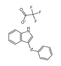 1H-吲哚-3-基苯基碘鎓三氟乙酸盐(1:1) 结构式