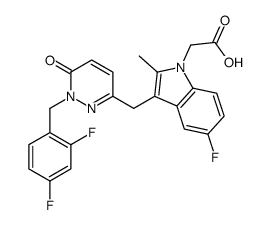 1H-Indole-1-acetic acid, 3-[[1-[(2,4-difluorophenyl)Methyl]-1,6-dihydro-6-oxo-3-pyridazinyl]Methyl]-5-fluoro-2-Methyl- 结构式