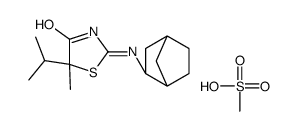 4(5H)-Thiazolone, 2-[(1S,2S,4R)-bicyclo[2.2.1]hept-2-ylaMino]-5-Methyl-5-(1-Methylethyl)-, (5S)- (Methanesulfonate) 结构式