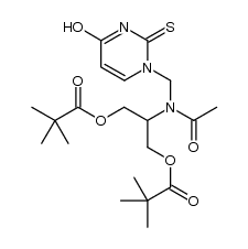 Propanoic acid, 2,2-dimethyl-, 1,1'-[2-[acetyl[(3,4-dihydro-4-oxo-2-thioxo-1(2H)-pyrimidinyl)methyl]amino]-1,3-propanediyl] ester 结构式