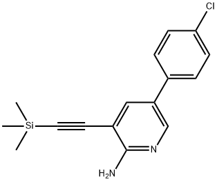5-(4-氯苯基)-3-[2-(三甲基硅基)乙炔基]-2-吡啶胺 结构式