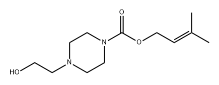 4-(2-羟乙基)哌嗪-1-羧酸-3-甲基-2-丁烯酯 结构式