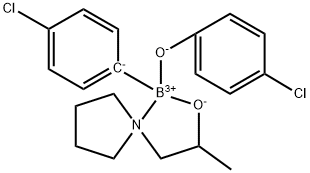 Boron, (4-chlorophenolato)(4-chlorophenyl)(α-methyl-1-pyrrolidineethanolato-N1,Oα)-, (T-4)- (9CI) 结构式