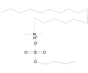 N,N-二甲基-N-十六烷基季铵基丁基硫酸酯 结构式