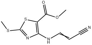 5-噻唑羧酸,4-[(2-氰基乙烯基)氨基]-2-(甲硫基)-甲酯 结构式
