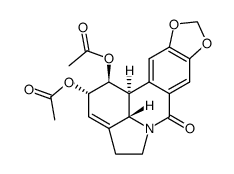 7H-[1,3]Dioxolo[4,5-j]pyrrolo[3,2,1-de]phenanthridin-7-one, 1,2-bis(acetyloxy)-1,2,4,5,12b,12c-hexahydro-, (1S,2S,12bS,12cS)- 结构式