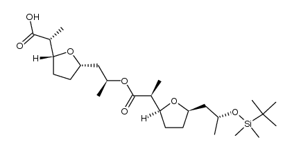 2-Furanacetic acid, 5-[(2R)-2-[[(1,1-dimethylethyl)dimethylsilyl]oxy]propyl]tetrahydro-α-methyl-, (1S)-2-[(2S,5R)-5-[(1R)-1-carboxyethyl]tetrahydro-2-furanyl]-1-methylethyl ester, (αS,2S,5R)- 结构式