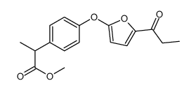 α-甲基-4-[[5-(1-氧代丙基)-2-呋喃基]氧基]苯乙酸甲酯 结构式