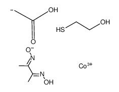 Cobaltate(1-), bis[(2,3-butanedione dioximato)(1-)-N,N'](carboxylatomethyl)(2-mercaptoethanol-S)-, hydrogen, (OC-6-42)- (9CI) 结构式