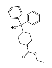 1-哌啶羧酸-4-(羟基二苯甲基)-乙酯 结构式