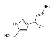 1H-Pyrazole-3-acetaldehyde, α-hydroxy-5-(hydroxymethyl)-, hydrazone 结构式