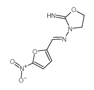 2-亚氨基-N-[(5-硝基-2-呋喃基)亚甲基]-3-恶唑烷胺 结构式