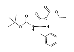 N-叔丁氧羰基-L-苯丙氨酸 与 碳酸单乙酯的酸酐 结构式