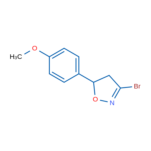 3-溴-4,5-二氢-5-(4-甲氧基苯基)异噁唑 结构式