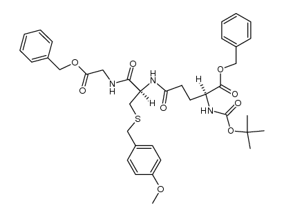 Glycine, N-[N-[N-[(1,1-dimethylethoxy)carbonyl]-L-γ-glutamyl]-S-[(4-methoxyphenyl)methyl]-L-cysteinyl]-, bis(phenylmethyl) ester (9CI) 结构式