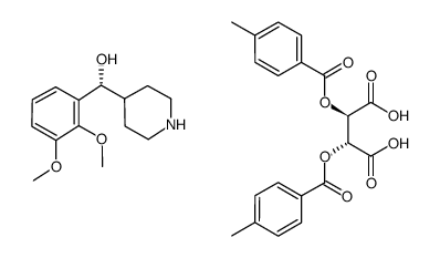 Butanedioic acid, 2,3-bis[(4-methylbenzoyl)oxy]-, (2R,3R)-, compd. with (αR)-α-(2,3-dimethoxyphenyl)-4-piperidinemethanol (1:1) 结构式