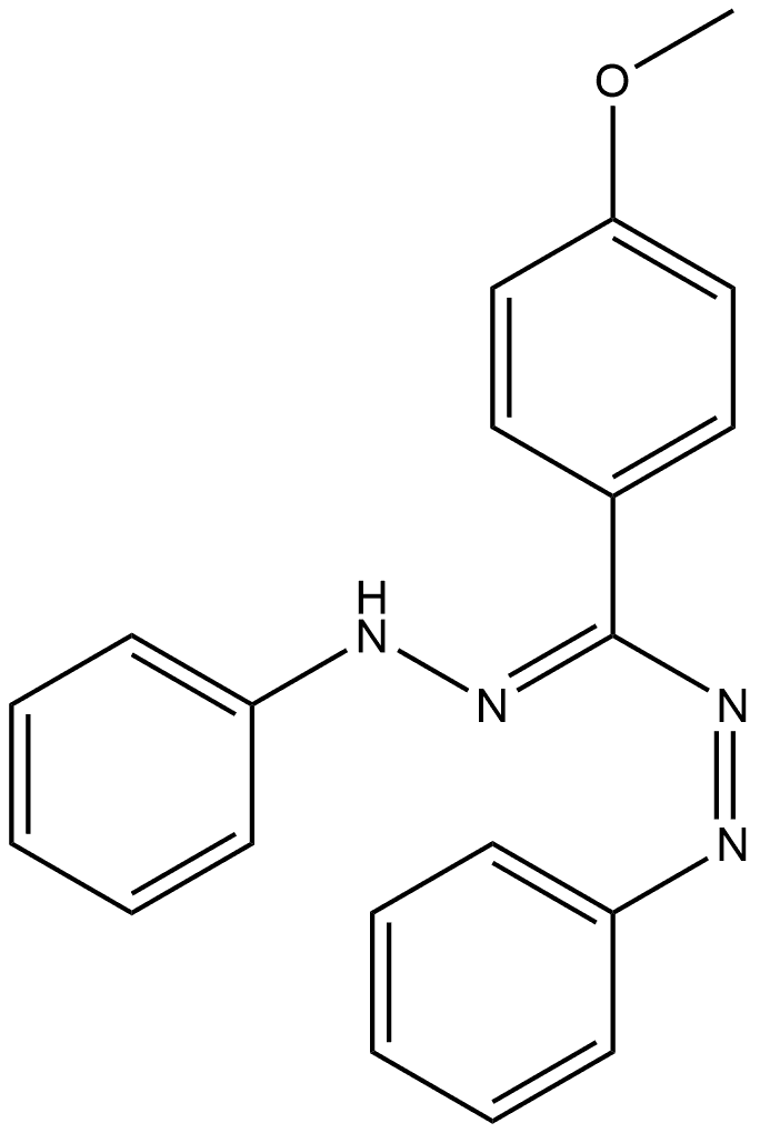 Diazene, [(4-methoxyphenyl)(phenylhydrazono)methyl]phenyl-, (Z,E)- (9CI) 结构式