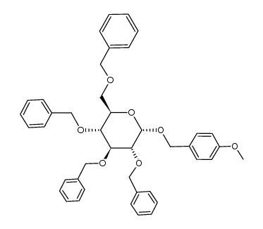 α-D-Glucopyranoside, (4-methoxyphenyl)methyl 2,3,4,6-tetrakis-O-(phenylmethyl)- 结构式