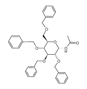 D-Glucopyranose, 2,3,4,6-tetrakis-O-(phenylmethyl)-, 1-acetate 结构式