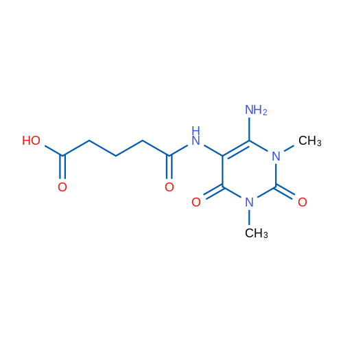 Pentanoic acid, 5-[(6-amino-1,2,3,4-tetrahydro-1,3-dimethyl-2,4-dioxo-5-pyrimidinyl)amino]-5-oxo- 结构式