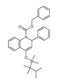 1(2H)-Quinolinecarboxylic acid, 4-[[dimethyl(1,1,2-trimethylpropyl)silyl]oxy]-2-phenyl-, phenylmethyl ester 结构式