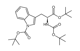L-Tryptophan, N,1-bis[(1,1-dimethylethoxy)carbonyl]-, 1,1-dimethylethyl ester 结构式