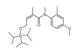 2-Butenamide, N-(2-iodo-4-methoxyphenyl)-N,2-dimethyl-4-[[tris(1-methylethyl)silyl]oxy]-, (2Z)- 结构式