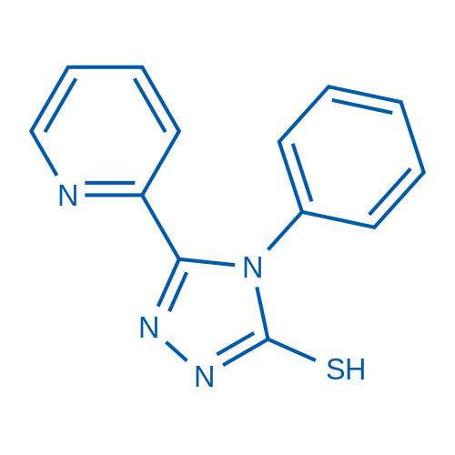 4-苯基-5-(吡啶-2-基)-4H-1,2,4-三唑-3-硫醇 结构式