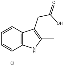(7-氯-2-甲基-1H-吲哚-3-基)-乙酸 结构式