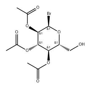 2,3,4-三乙酰基-α-D-吡喃葡萄糖基溴 结构式