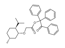 Acetic acid, 2-[[(1R,2S,5R)-5-methyl-2-(1-methylethyl)cyclohexyl]oxy]-, 2-oxo-1,1,2-triphenylethyl ester 结构式