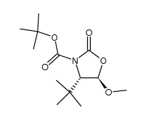 3-Oxazolidinecarboxylic acid, 4-(1,1-dimethylethyl)-5-methoxy-2-oxo-, 1,1-dimethylethyl ester, (4S,5R)- 结构式