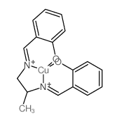 铜,[2,2'-[[(1-甲基-1,2-乙二基)双[(亚硝酰基-κN)亚甲基]]双[酚根合-κO]](2-)]-, (SP-4-4)- 结构式