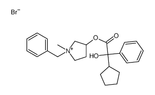 Pyrrolidinium, 3-[(2-cyclopentyl-2-hydroxy-2-phenylacetyl)oxy]-1-methyl-1-(phenylmethyl)-, bromide (1:1) 结构式