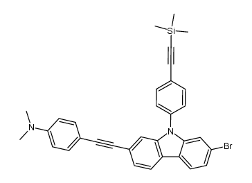 Benzenamine, 4-[2-[7-bromo-9-[4-[2-(trimethylsilyl)ethynyl]phenyl]-9H-carbazol-2-yl]ethynyl]-N,N-dimethyl- 结构式